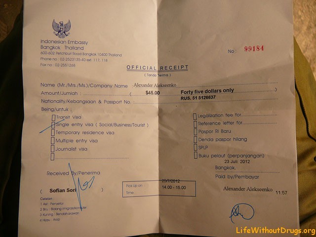 Как получить визу в Индонезию в Бангкоке?