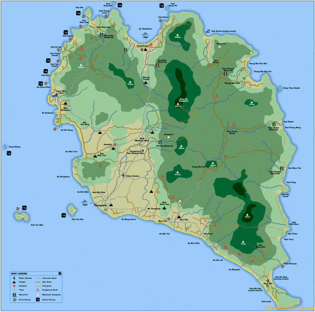 Карта, остров Ко Панган, Сиамский залив, Таиланд