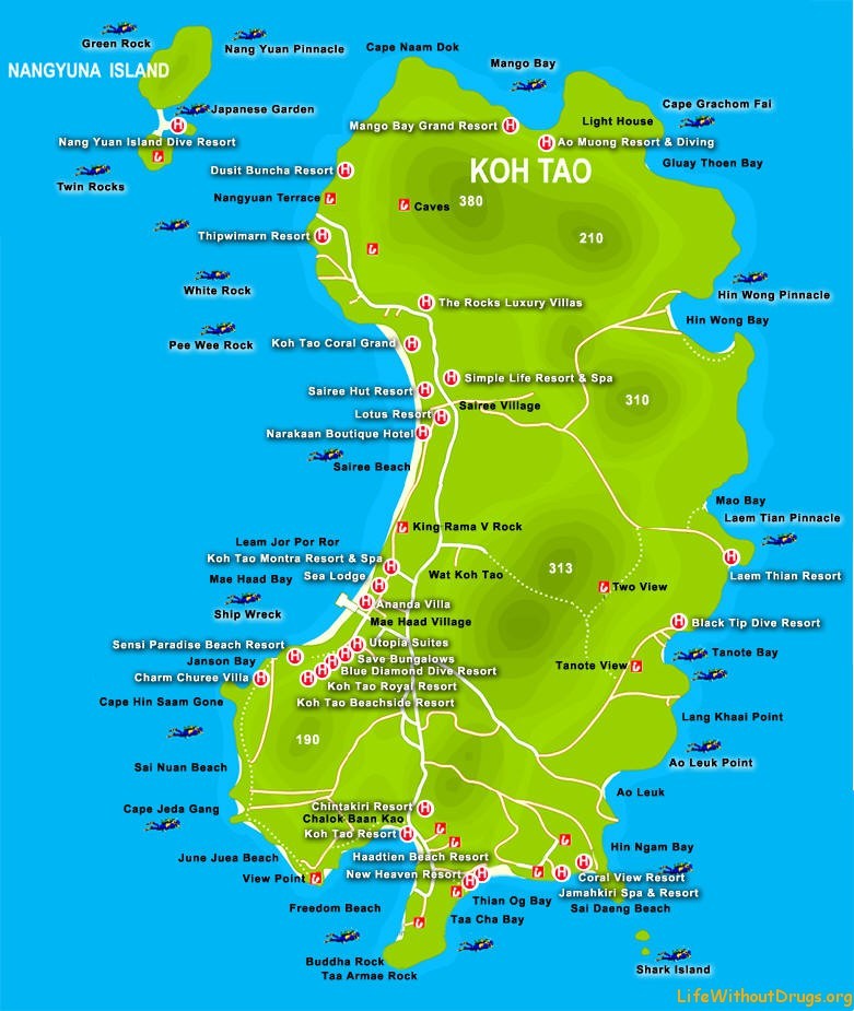 Koh Tao map
